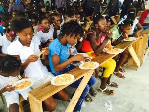 We joined the children as they were eating their lunch in the large gathering room.